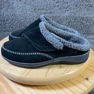 Orthofeet Shoes Charlotte Womens Size 7 Black Suede Slip On Faux Fur Orthopedic